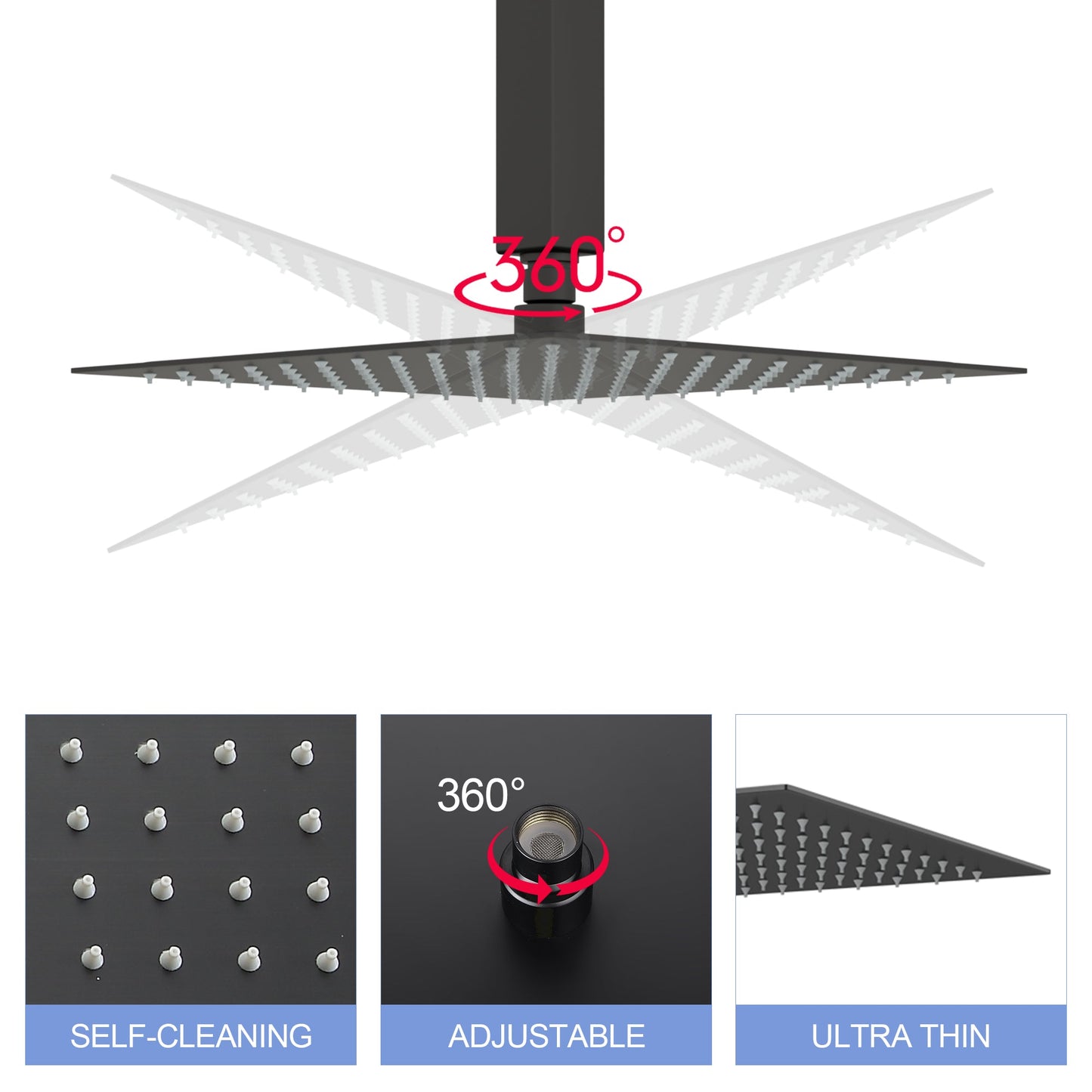 10" Stainless Steel Rainfall Shower Head