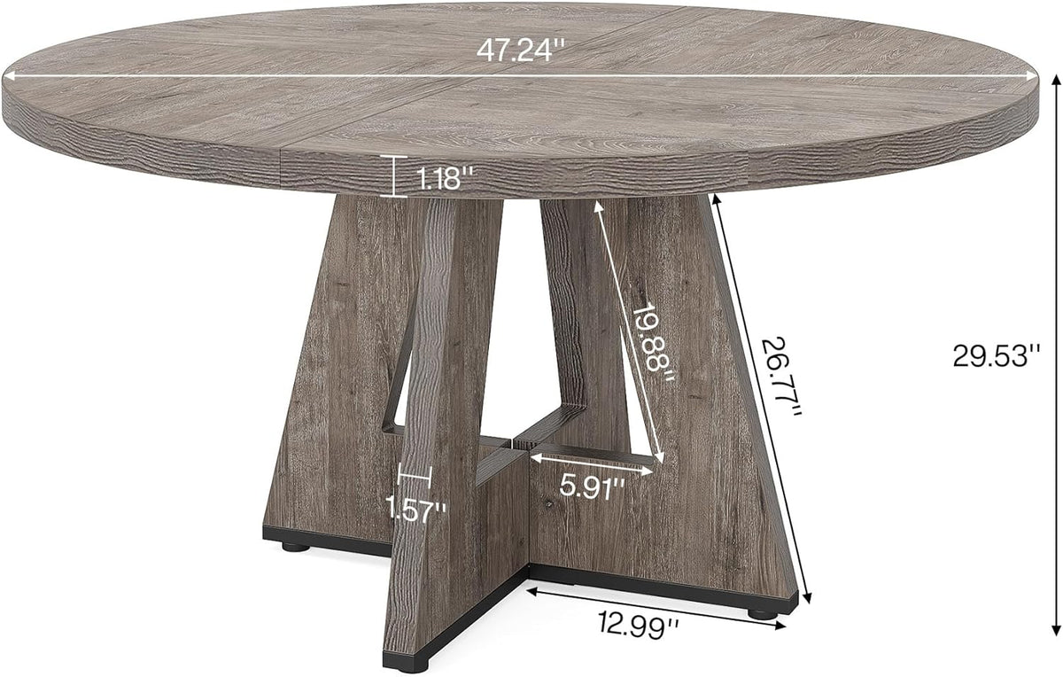 47" Round Farmhouse Dining Table – Rustic