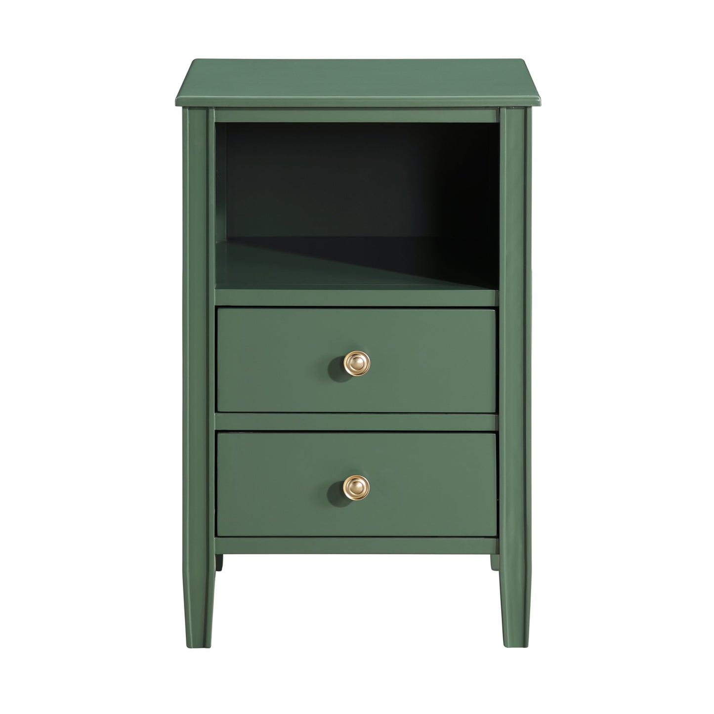 Winston 2-Drawer Storage Nightstand in Vintage Green