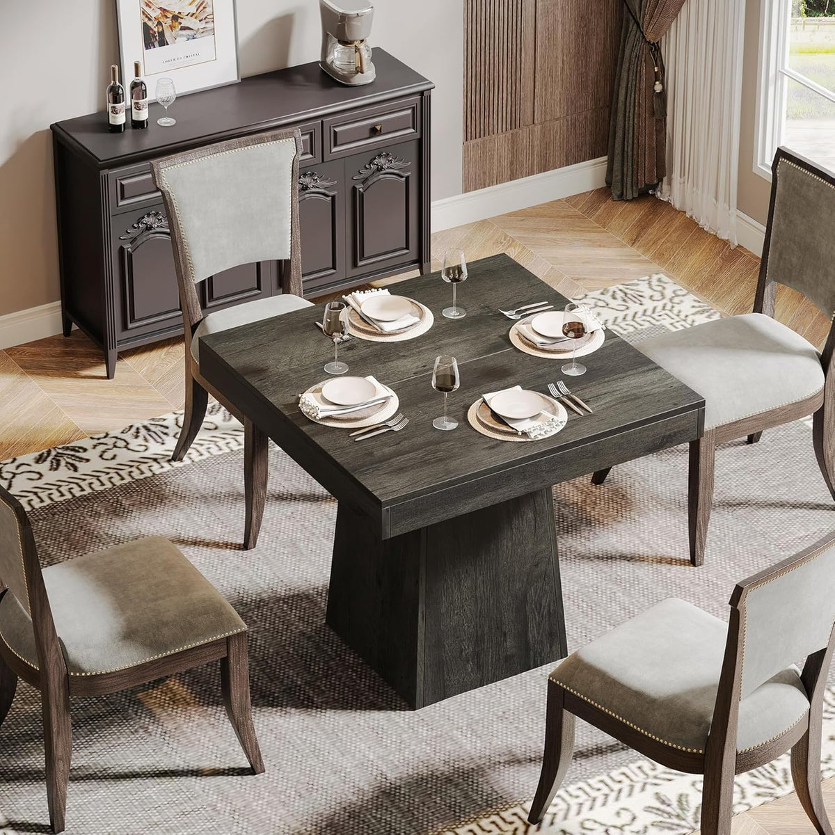 31.5" Square Dining Table for 4 - Small Farmhouse Kitchen Table