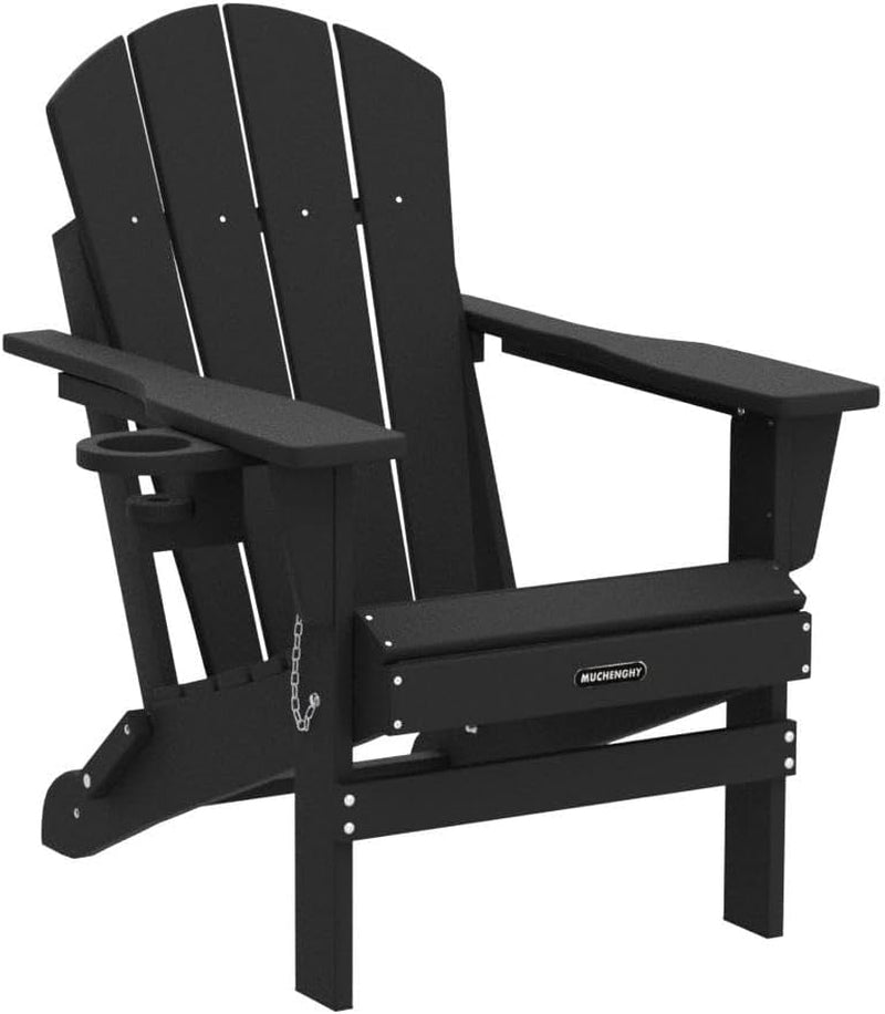 Folding Weather Resistant Adirondack Chair for Outdoor Relaxation