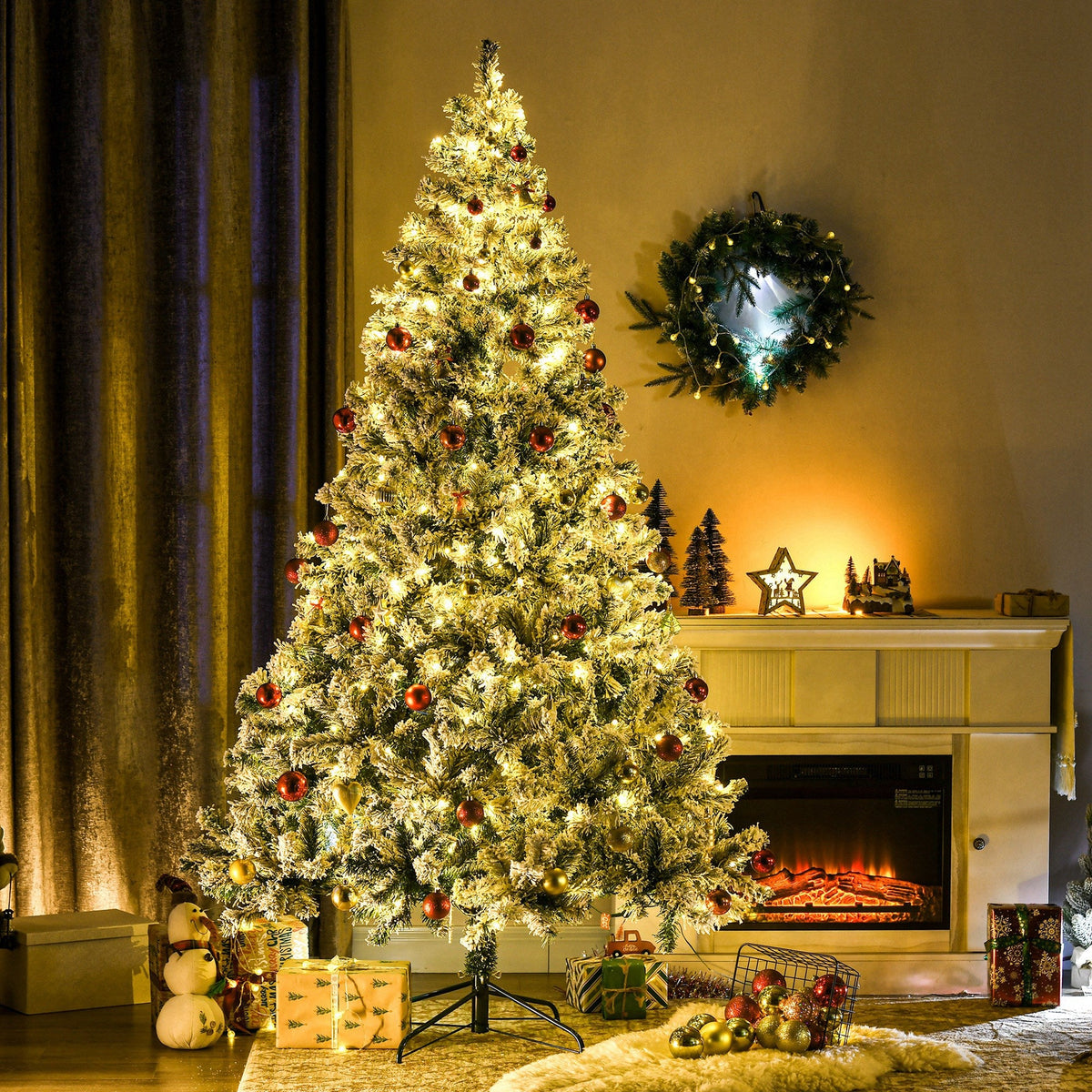 7.5ft Tall Prelit Artificial Christmas Tree