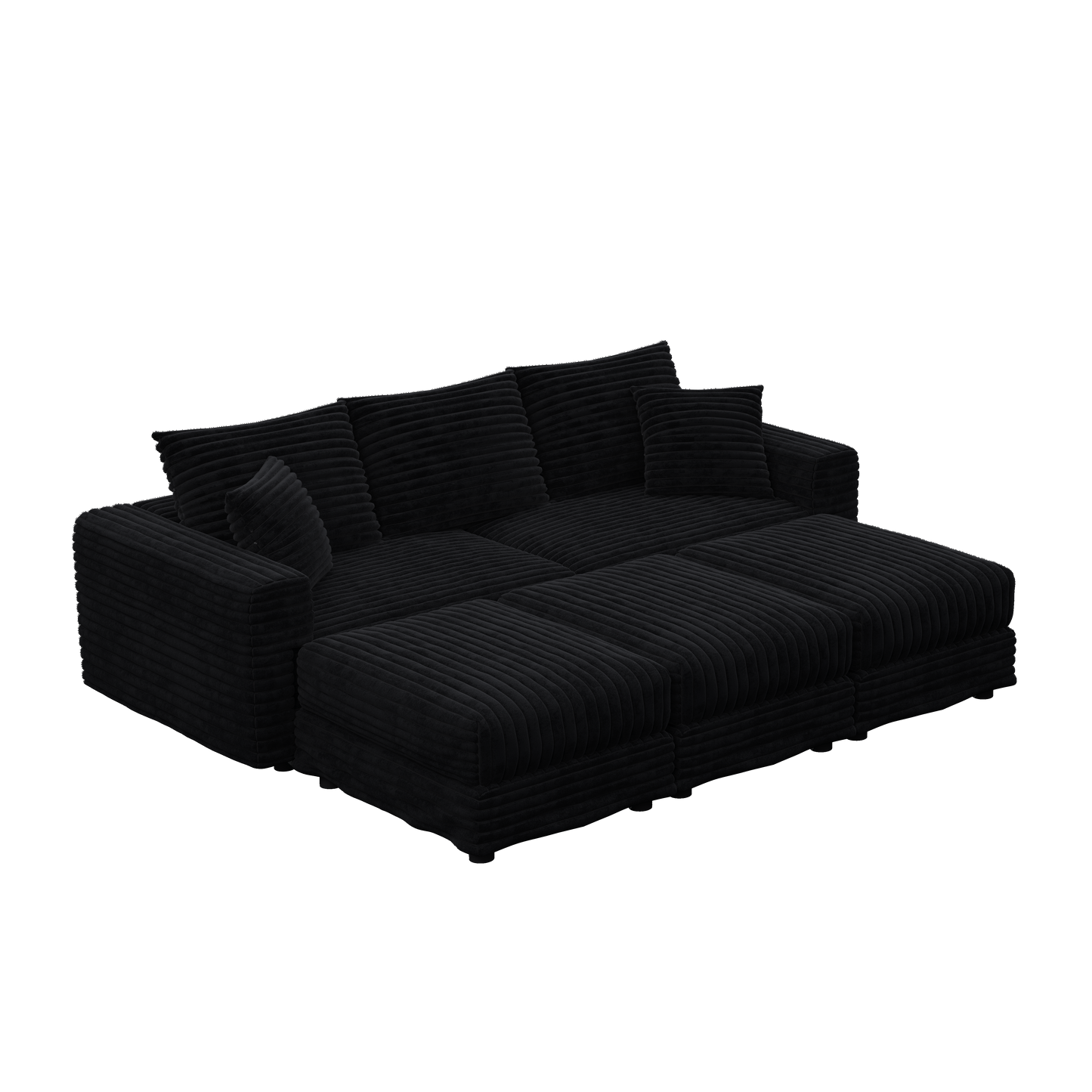 Plush Corduroy 3-Seat Sofa