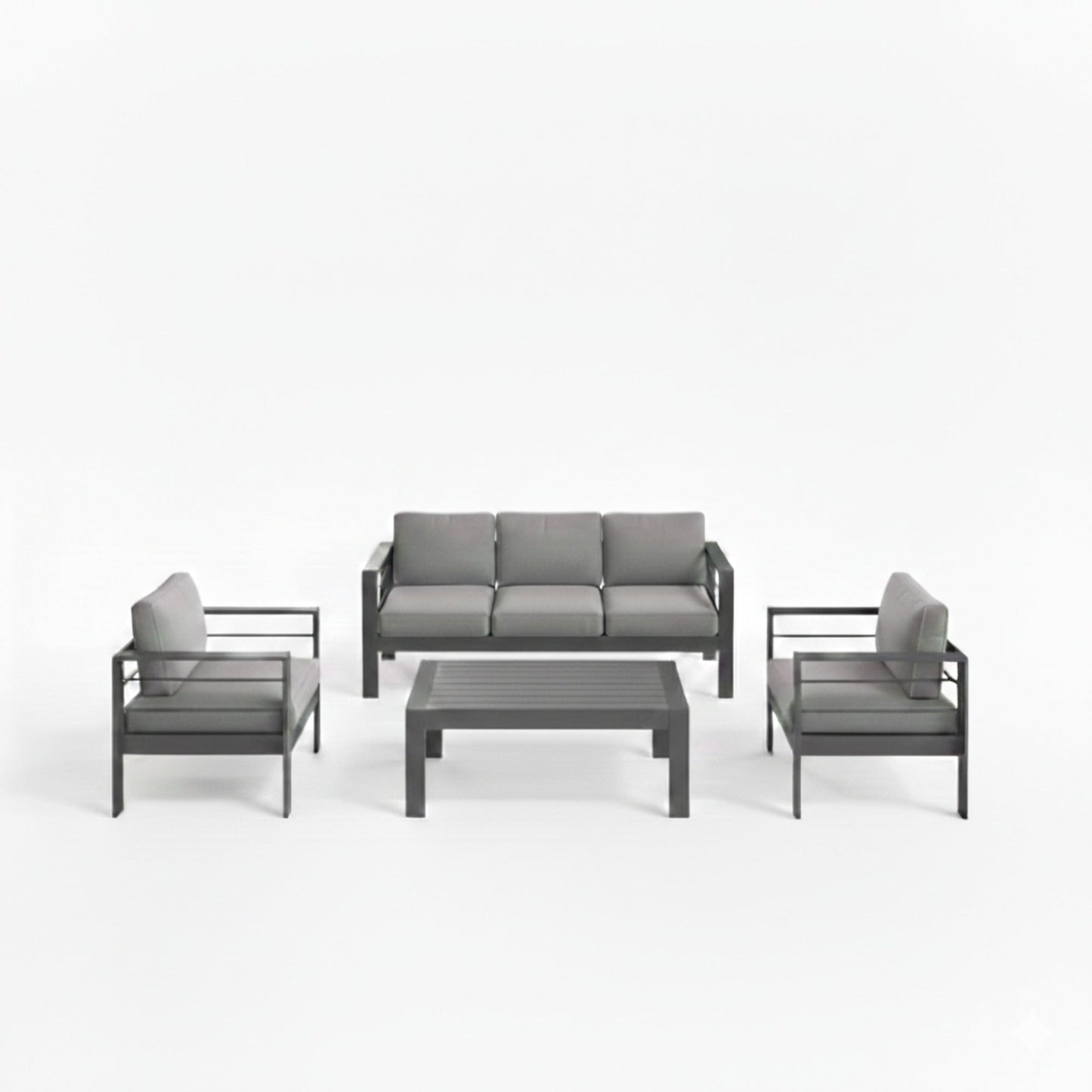 4-Piece Modern Aluminum Patio Conversation Set