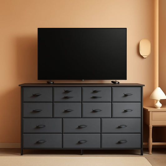 60 Inch TV Stand Dresser With Charging Station 16 Drawers