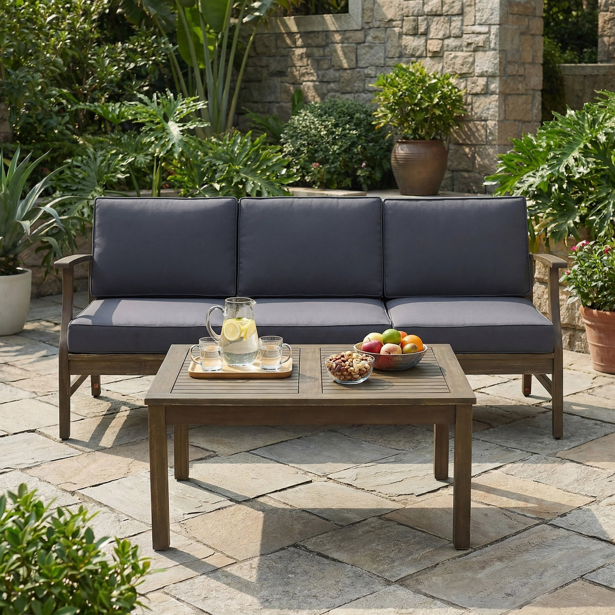 Perla 3 Seater Sofa and Table Set