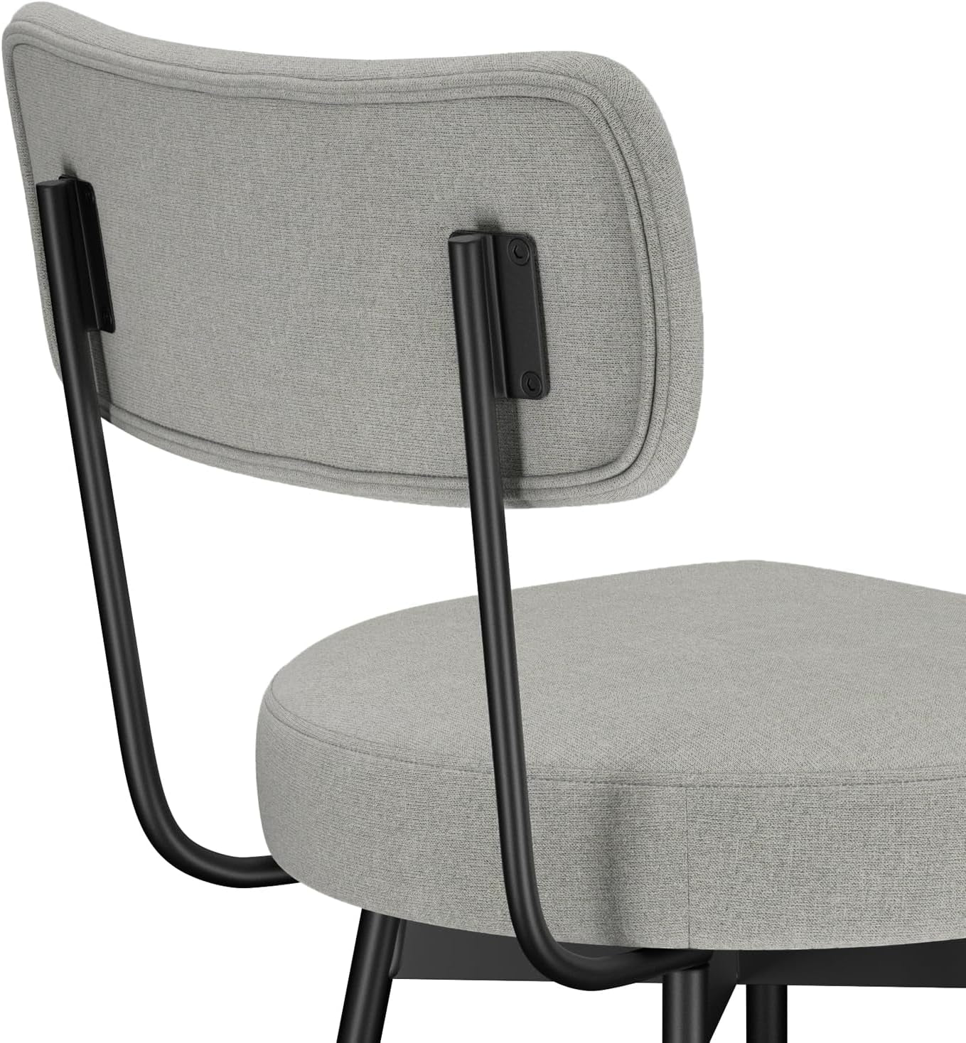Giselle Swivel Bar Stools Set 2 29 Inch Upholstered Light Grey