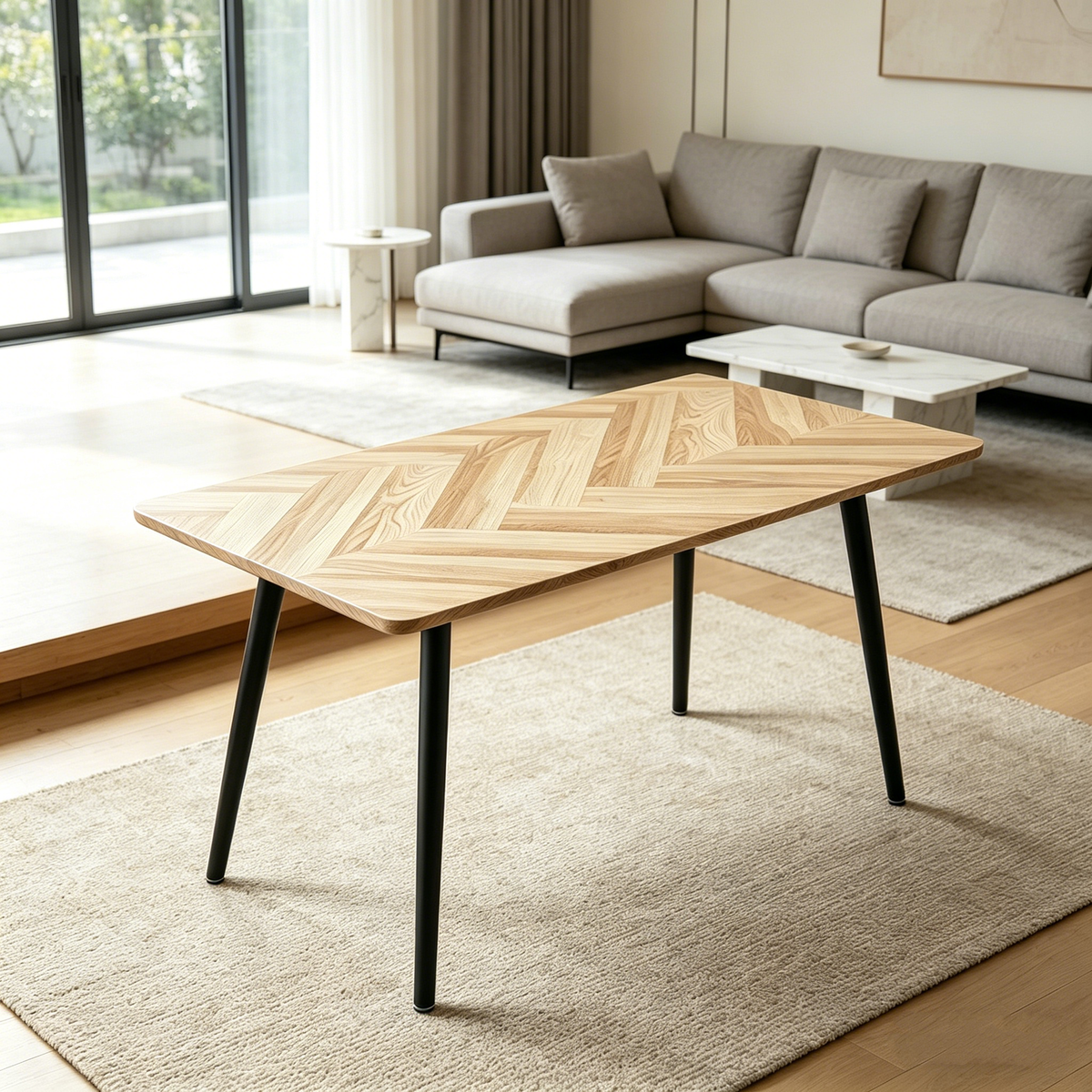 Modern Minimalist MDF Wood Color Desktop Dining Table