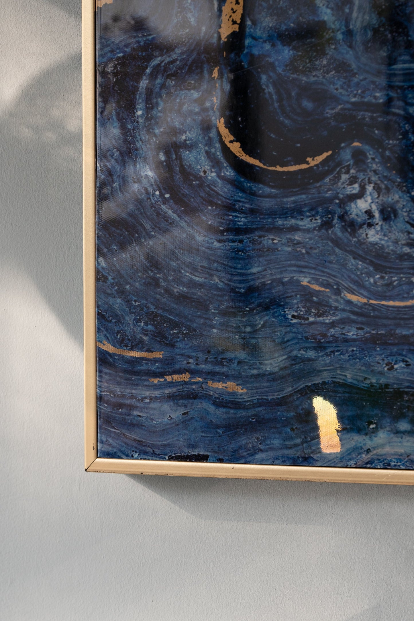 The Oceanus Elegance™ — Marbled Blue & Gold Panel Wall Art