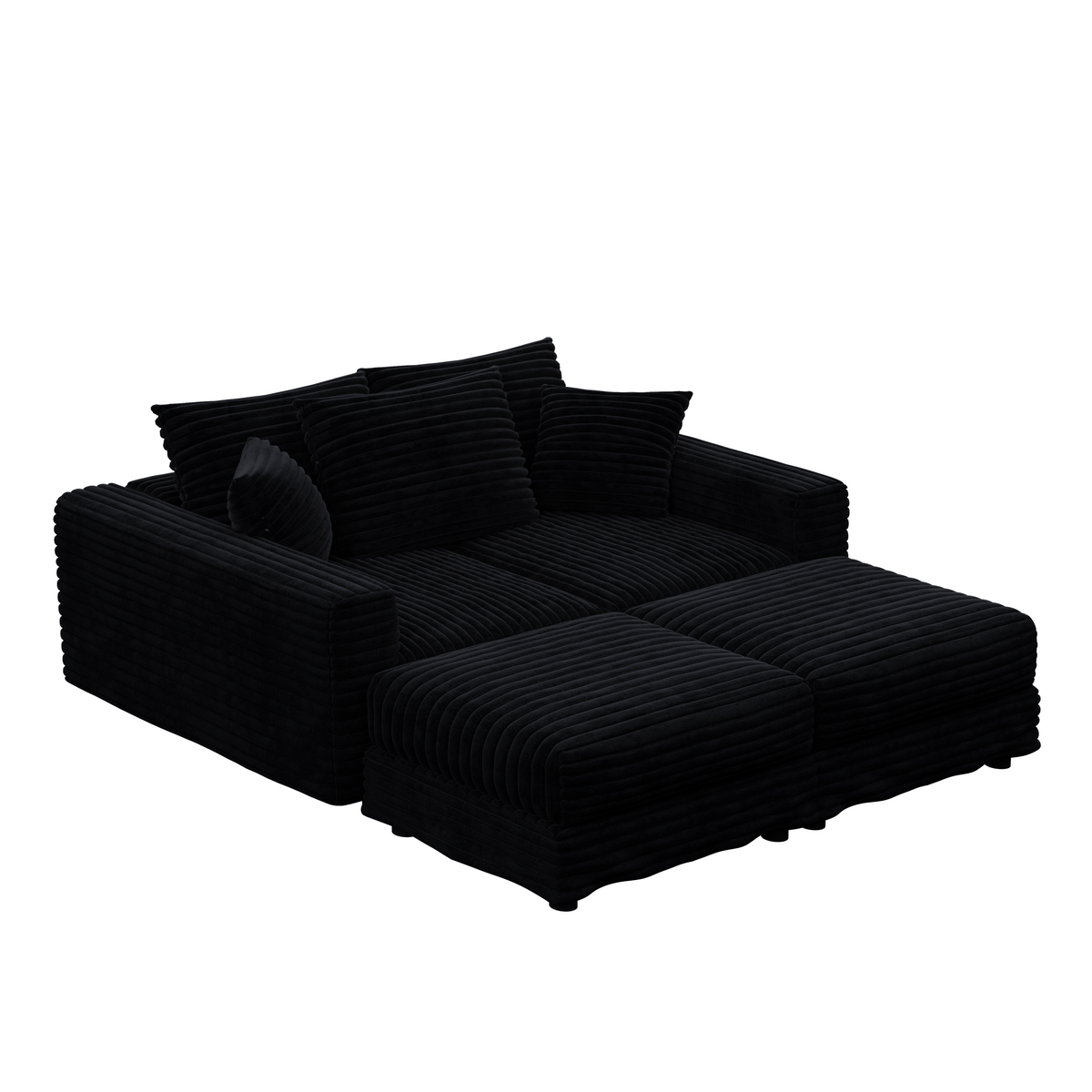 82.7" Plush Corduroy 3-Seat Sofa