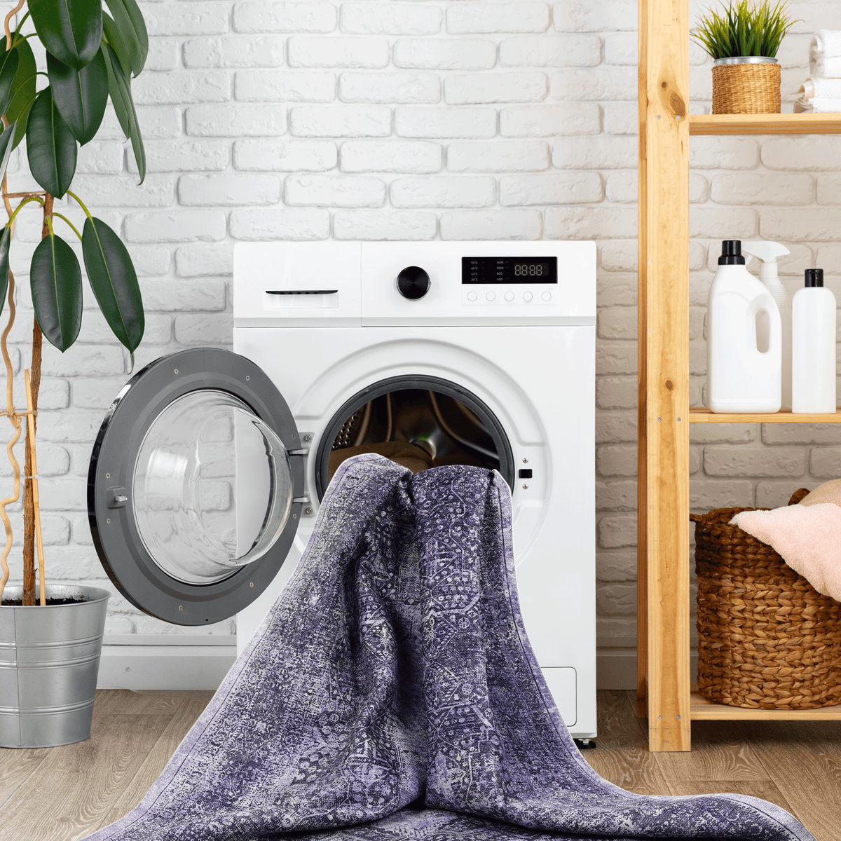 Maval Anthracite Washable Rug 4x6 Area Rug