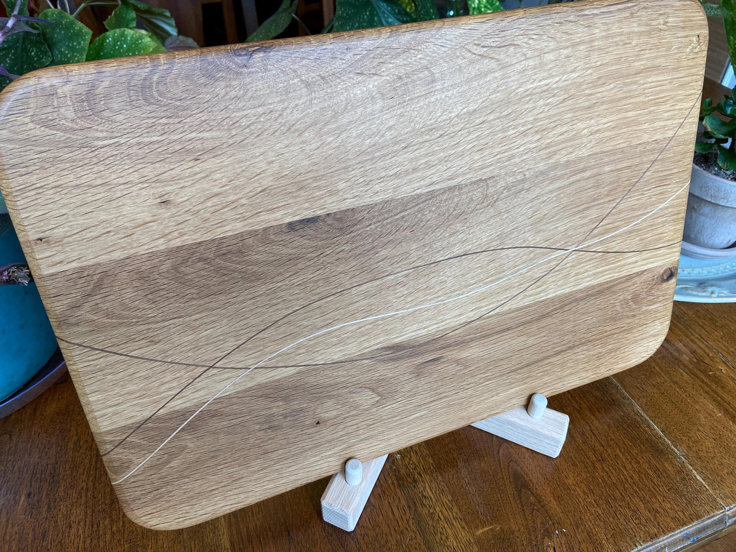 White Oak Charcuterie Board - Exotic Wood Decorative Banding