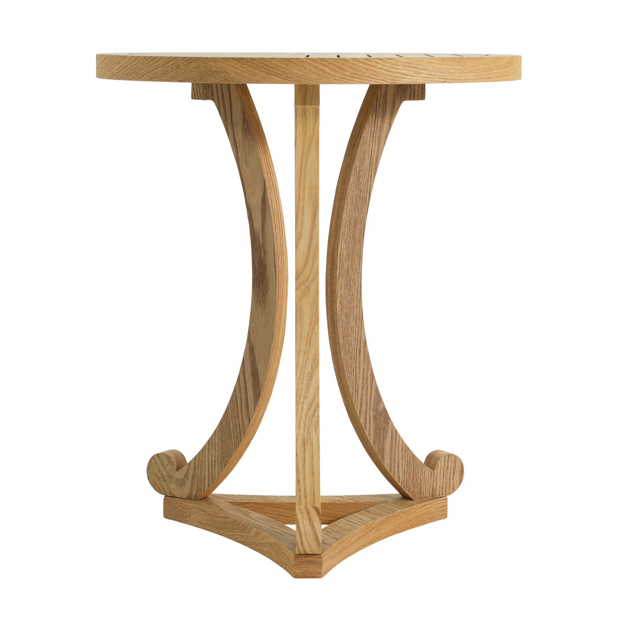 Natural Finish Round Wood Accent Table