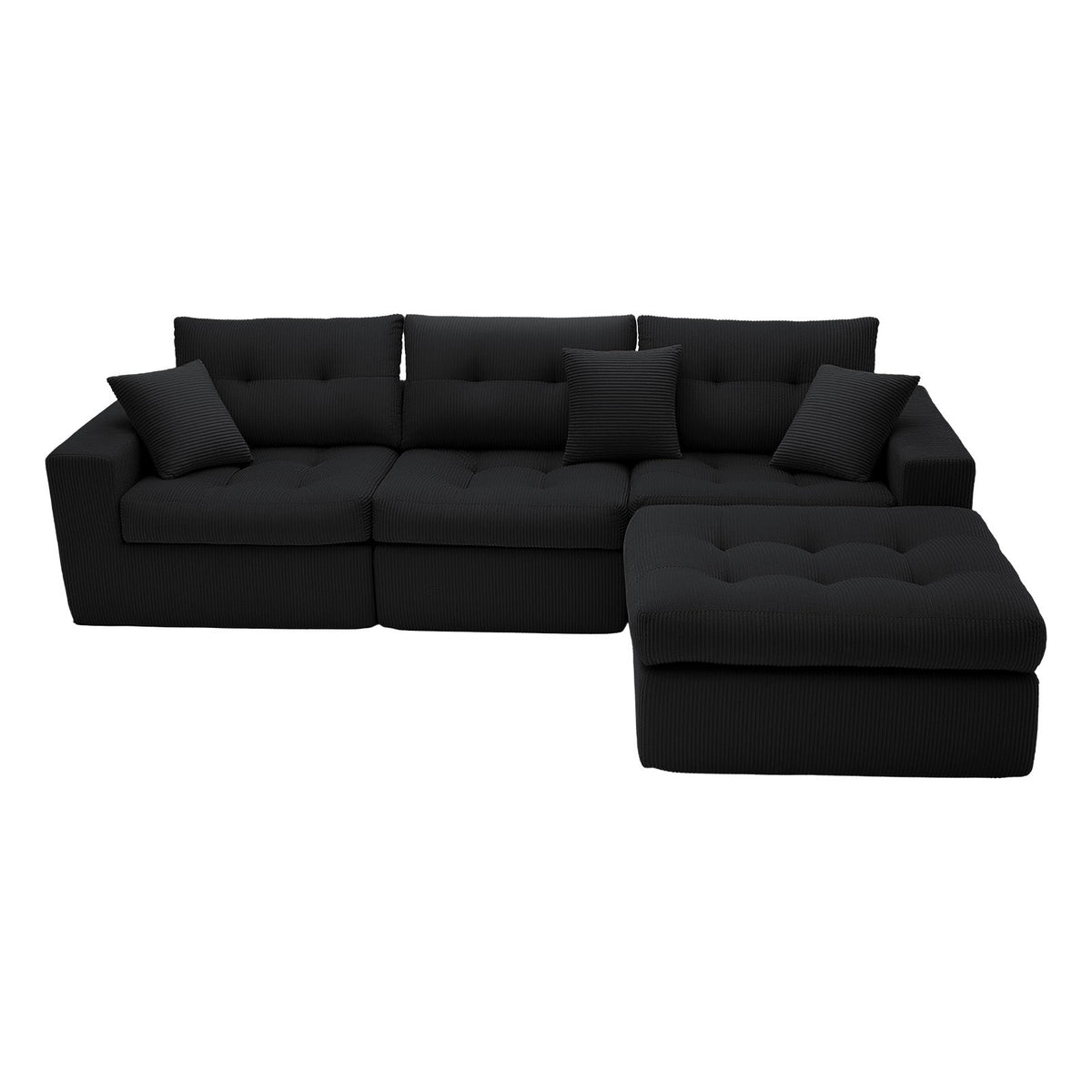 Corduroy Corner Chaise Compression Sofa Bed