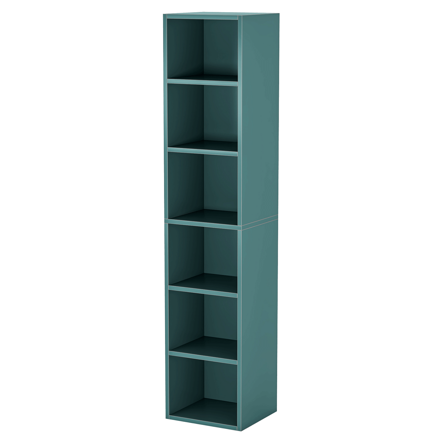 70.9" Blue 6-Tier Narrow Corner Cube Bookcase