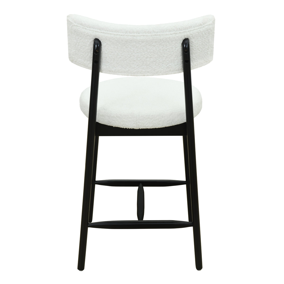 Mid Century Modern Counter Stool Set of 2 - Black & Beige