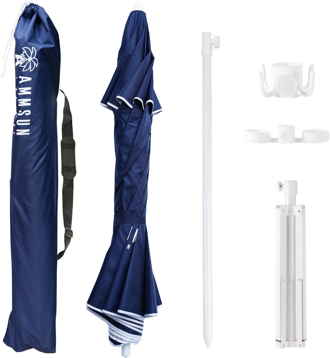 Six Point Five Foot Portable Shade Umbrella With Stand
