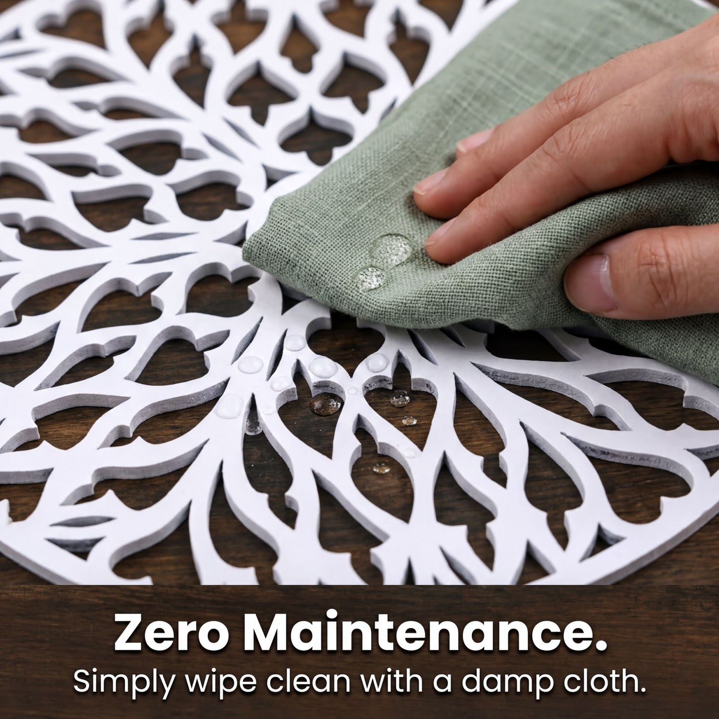 White Wooden Trivet - Heat Resistant Placemats for Dining Table Decor