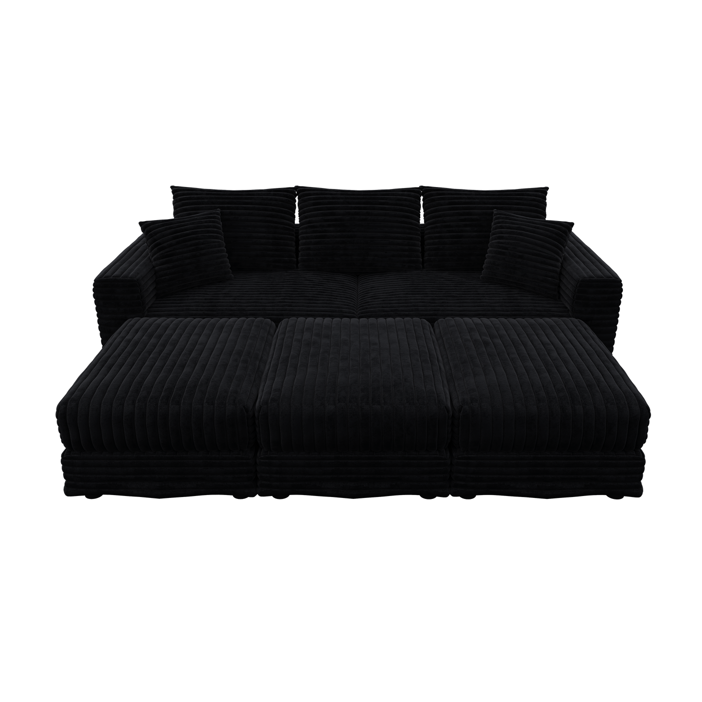 Plush Corduroy 3-Seat Sofa