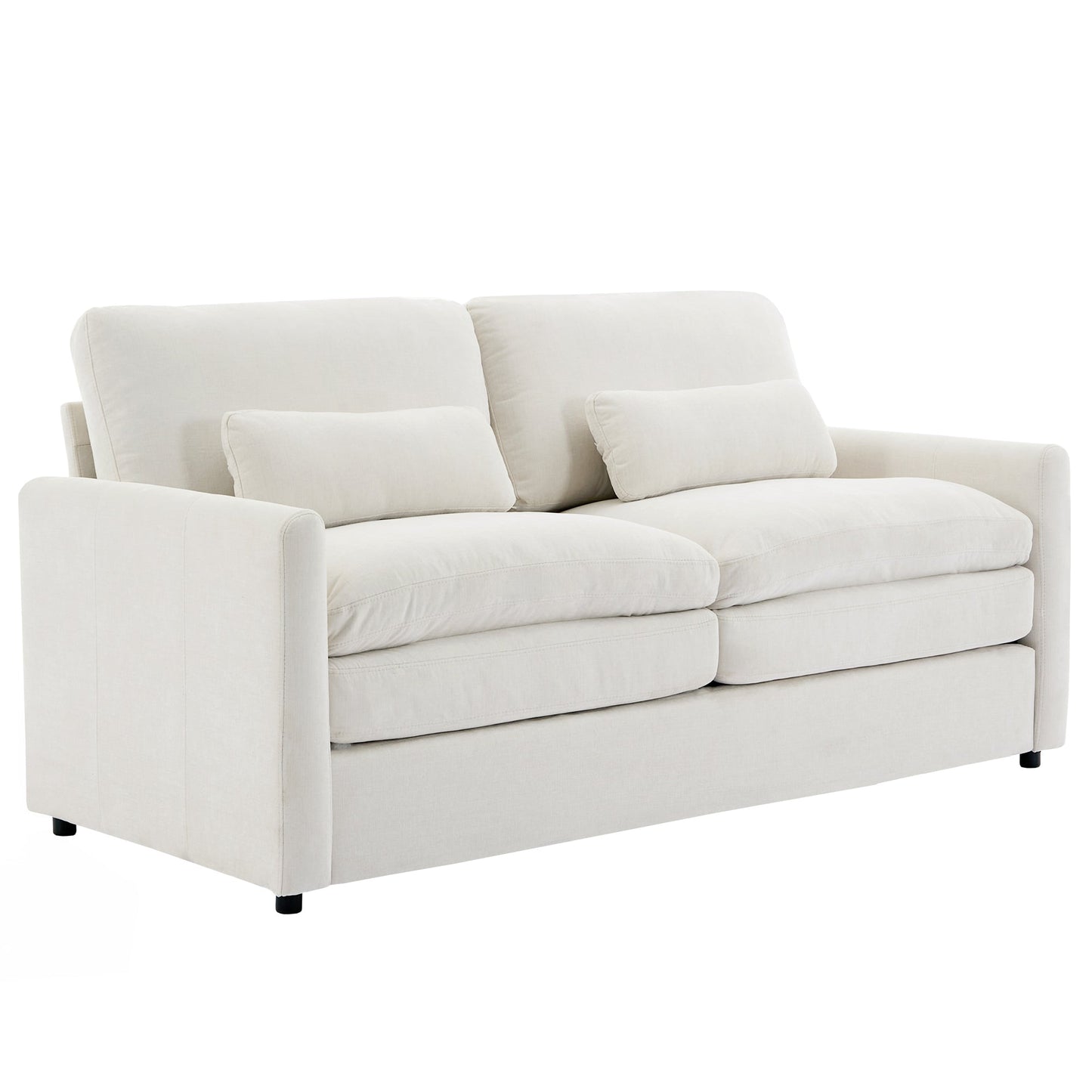 68.1' Cozy Upholstered Loveseat Sofa Oversized Comfy Comfy Cloud Sofa Double Cushion Loveseat Sofa Plush Cushion Sofa Couch for Living Room, Beige