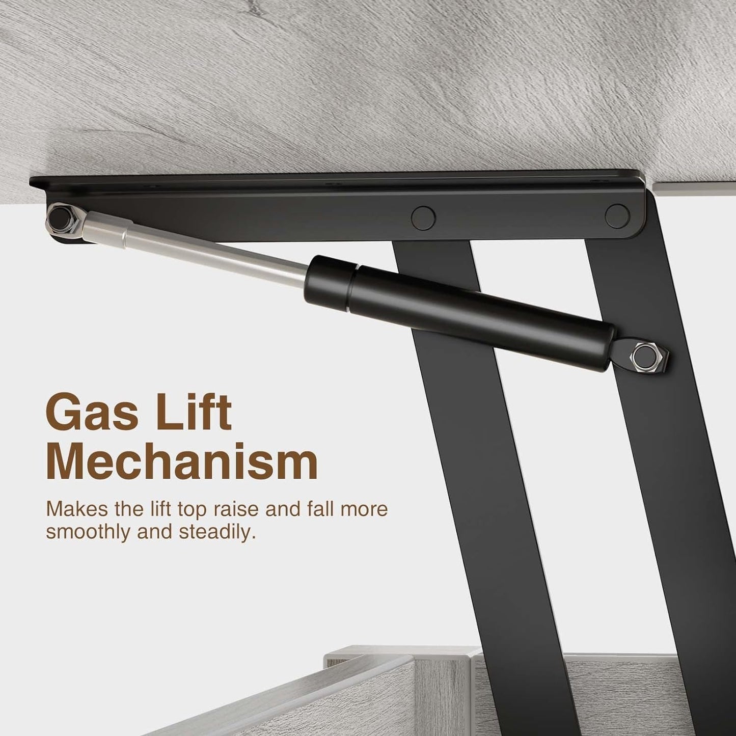 Grey Lift Top Coffee Table With Drawers Hidden Compartment