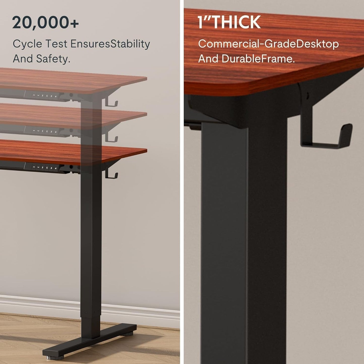 Electric Height Adjustable Standing Desk 48x24 Home Office