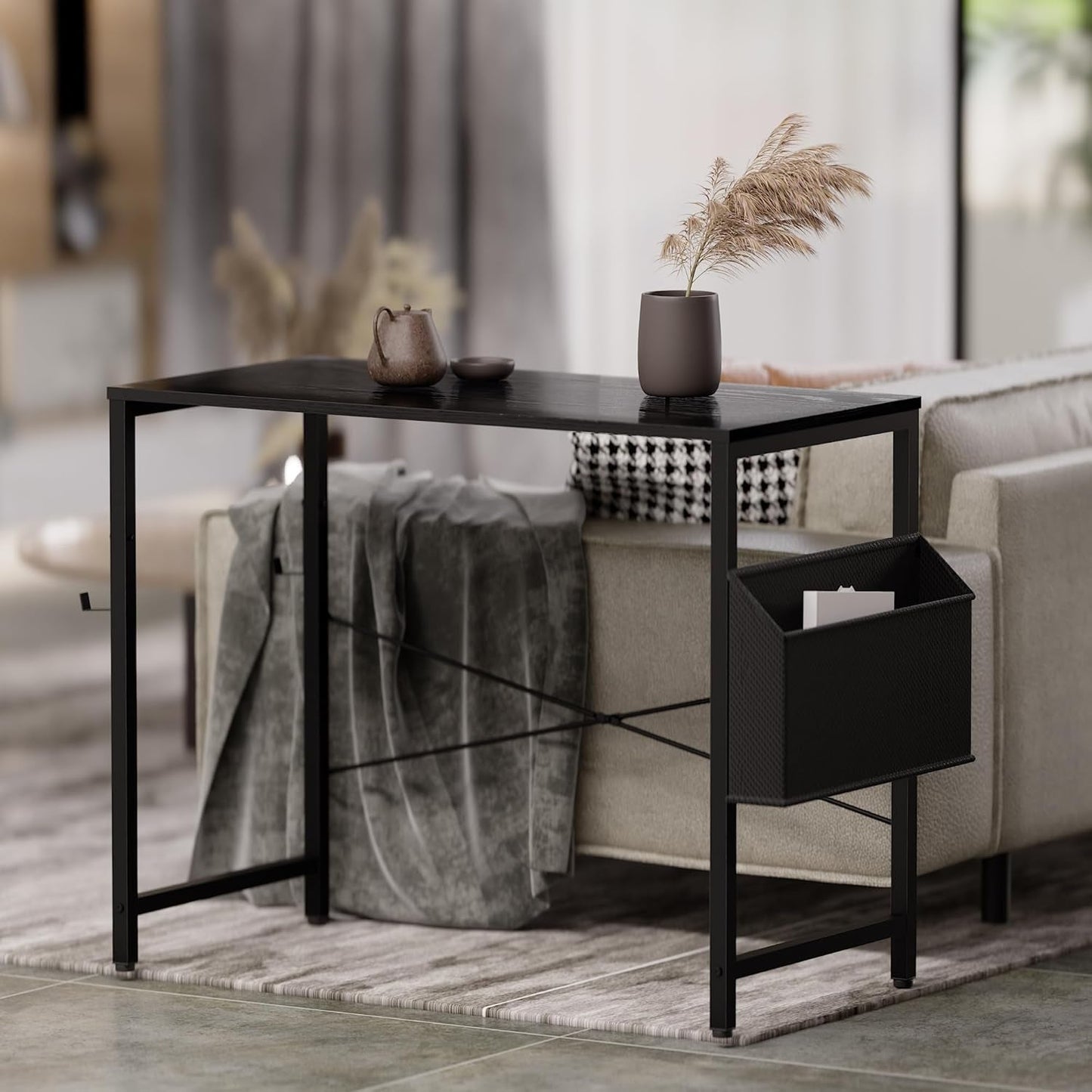 32 Inch Computer Desk With Storage Bag And Headphone Hook