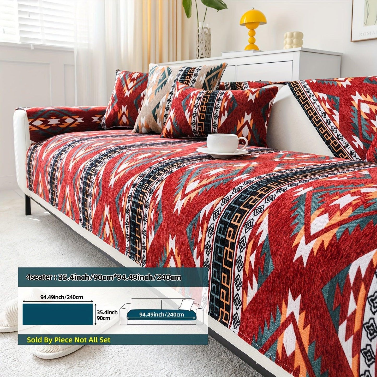 Linen Couch Slipcover | Boho Dog Proof Couch Slipcovers for All-Season