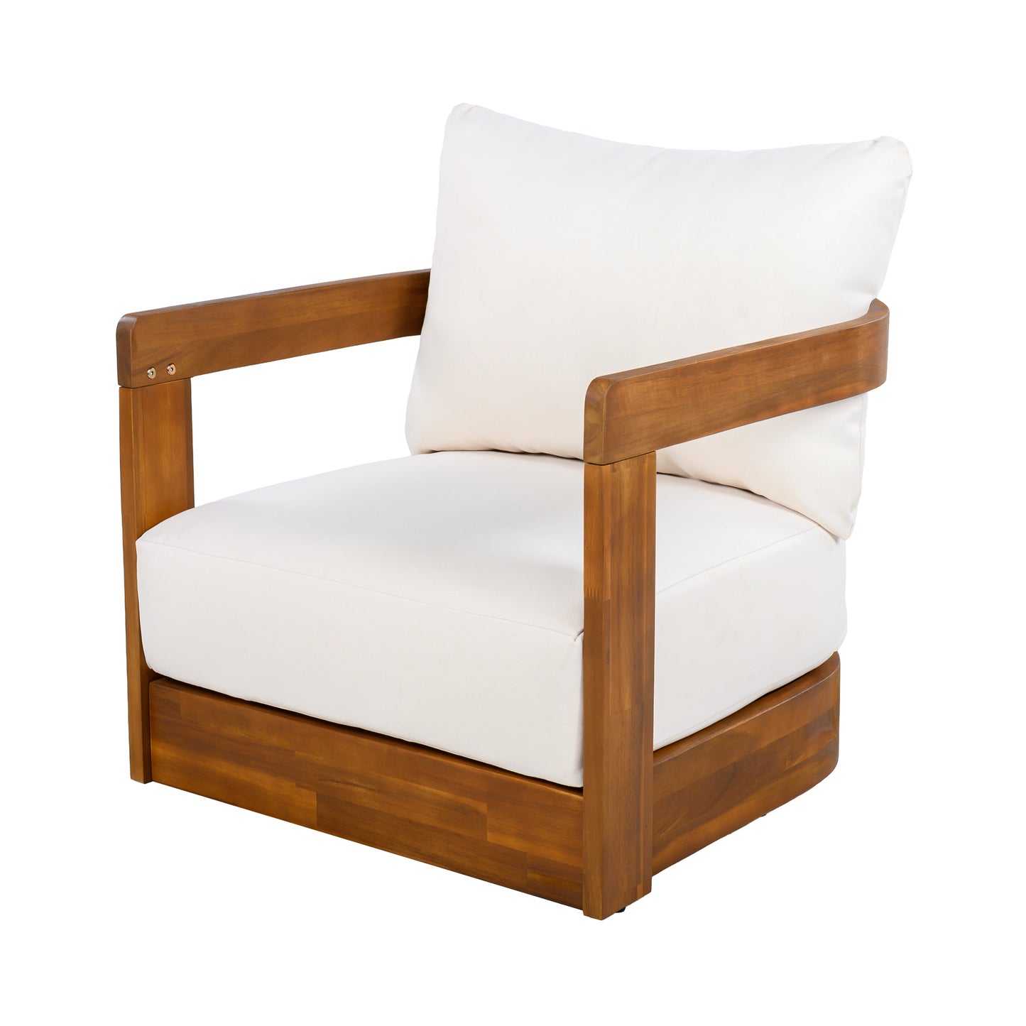 Set of 2 Premium Acacia Wood Outdoor Club Chairs