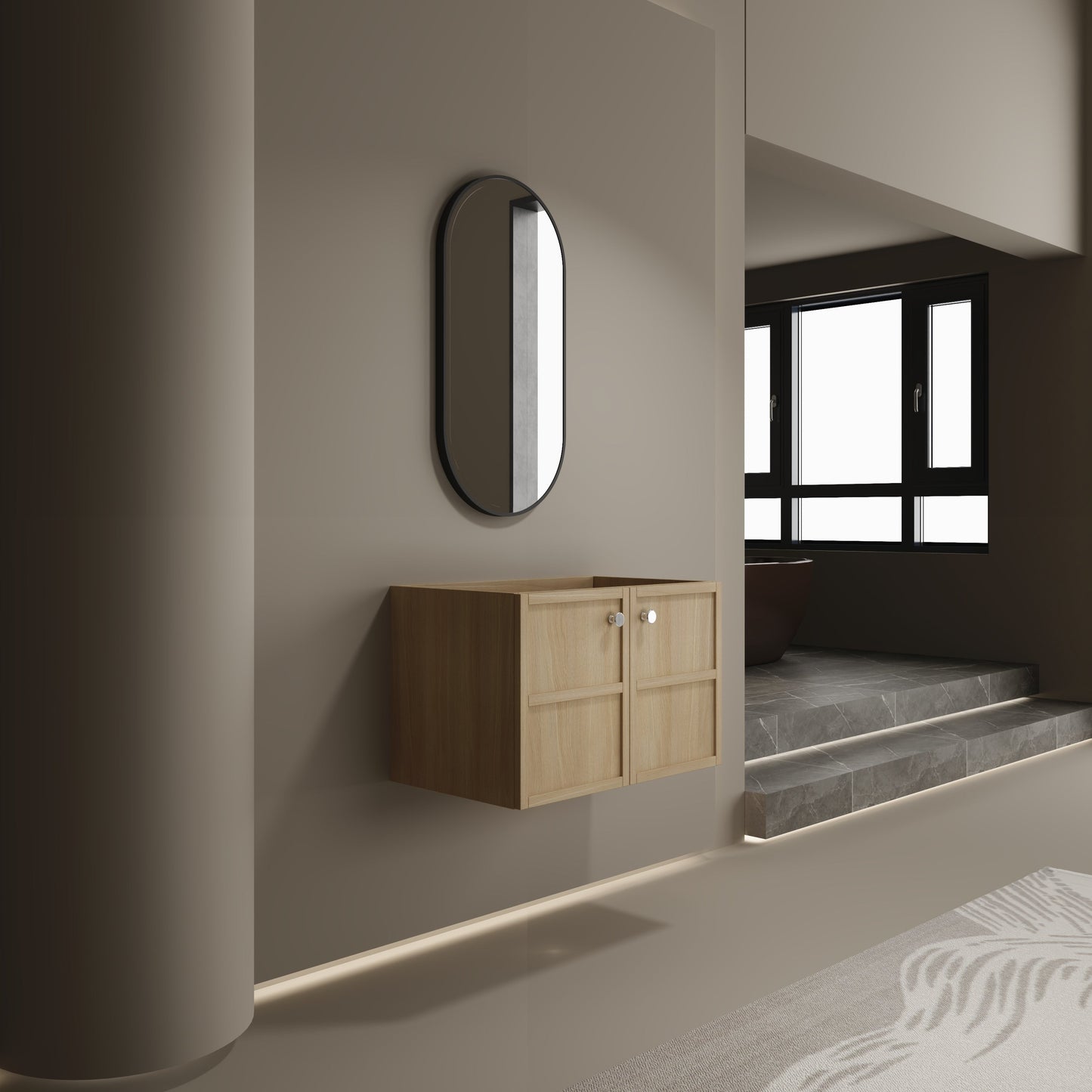 30" Wall-Mounted Bathroom Vanity with 2 Soft Closing Doors