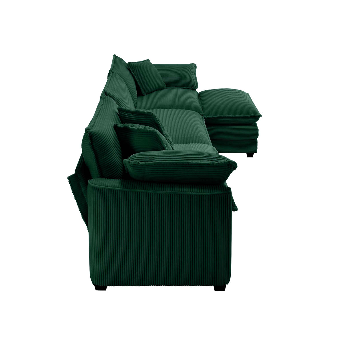 Corduroy 3-Seater Sofa with Ottoman