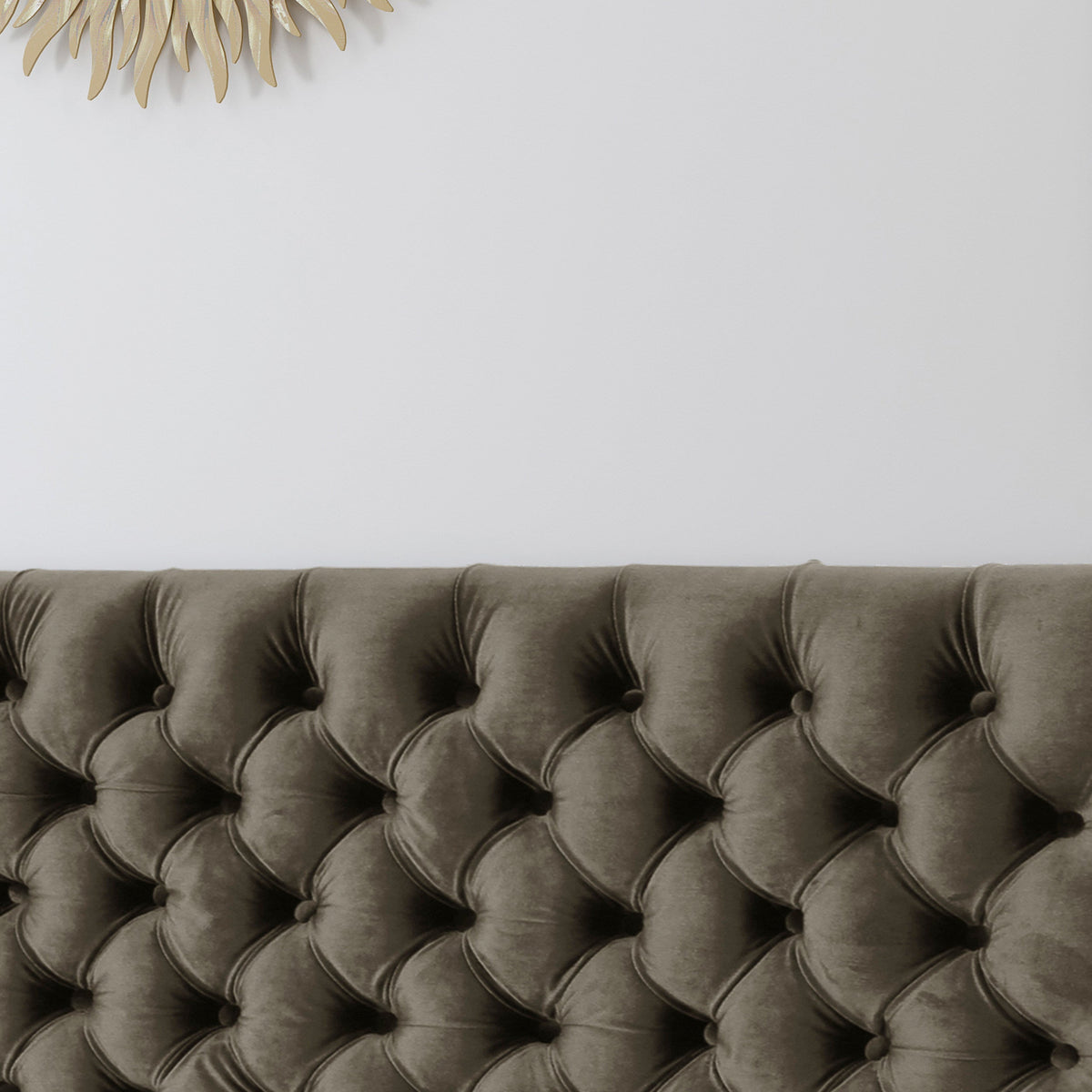 Tufted Upholstered Queen Size Bed Headboard
