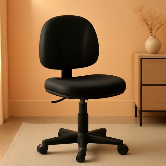 Black Pneumatic Office Task Chair With Lumbar Support