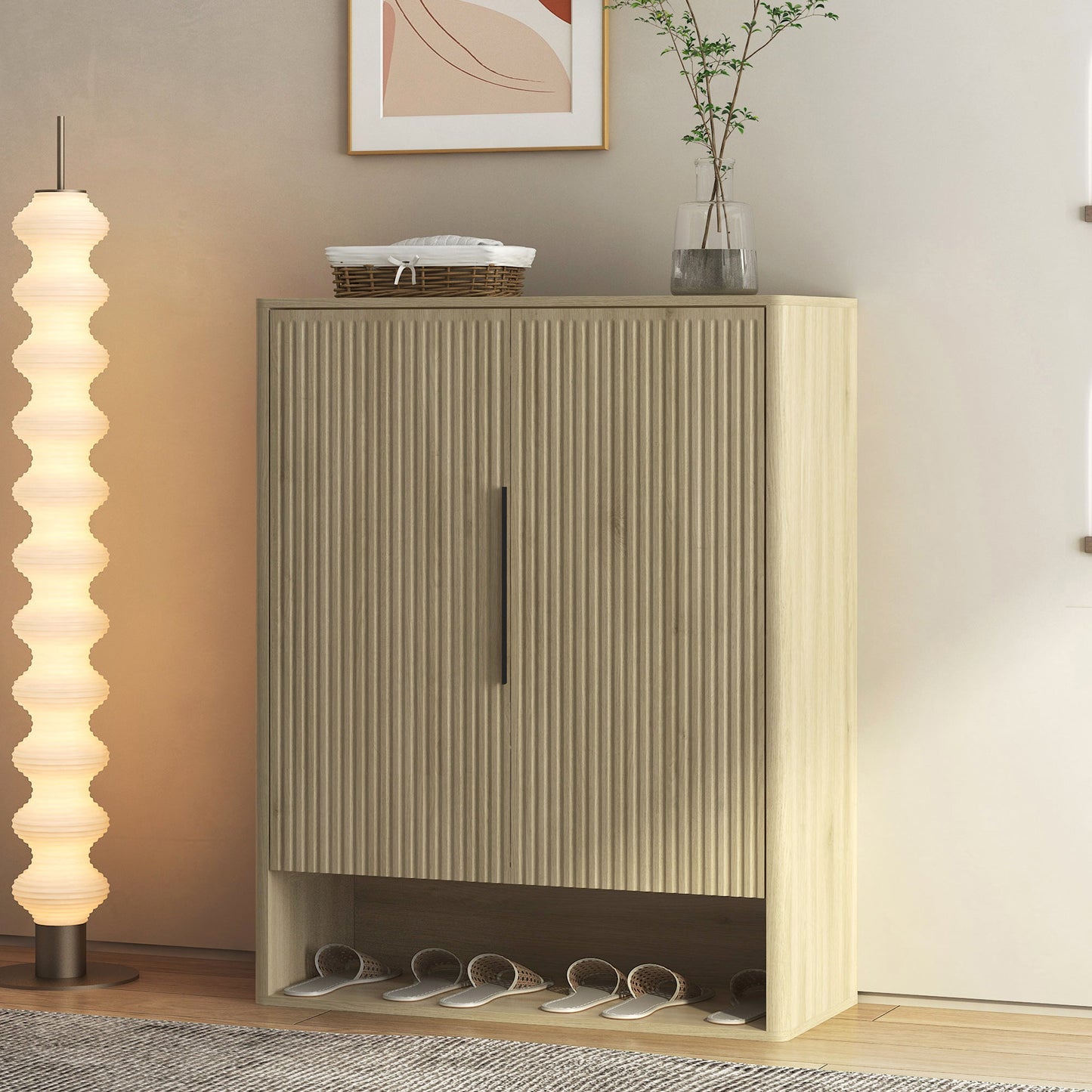 Wooden Shoe Storage Cabinet with Doors