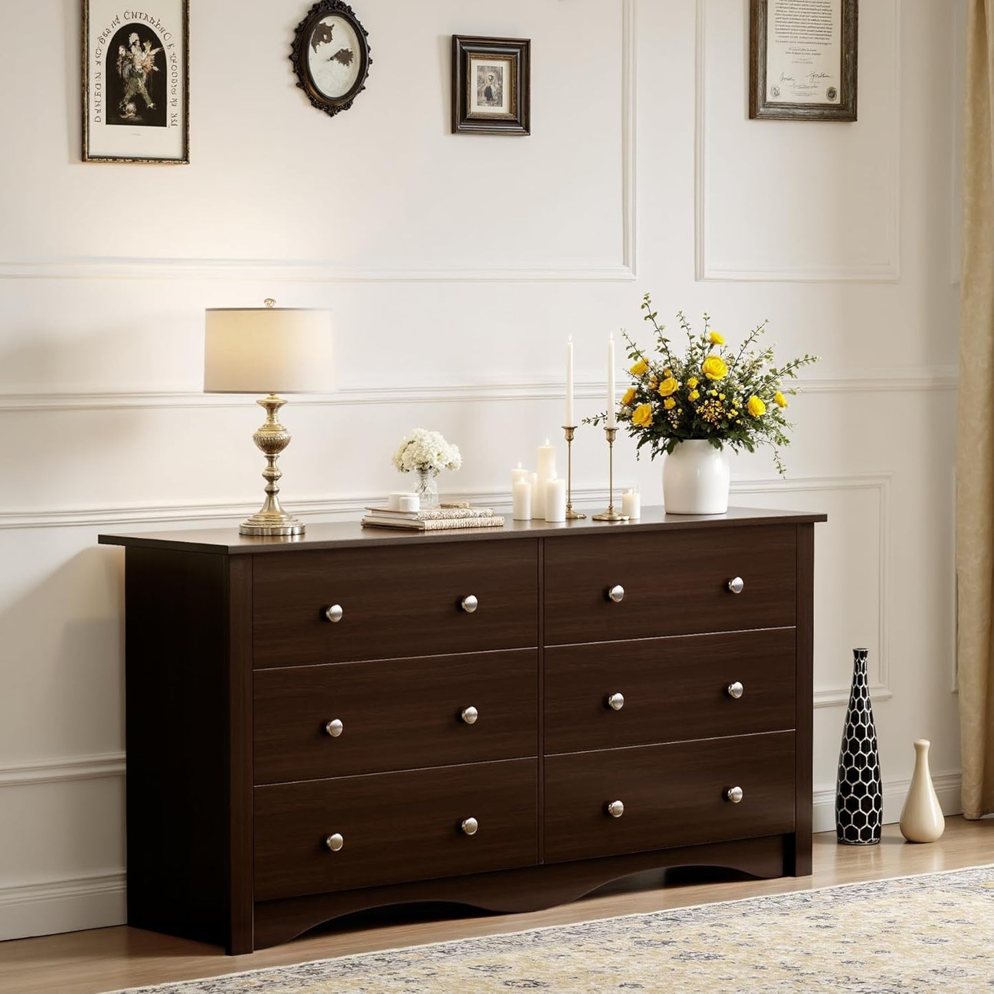 Dark Brown SolidWood Dresser Featuring Ample Storage