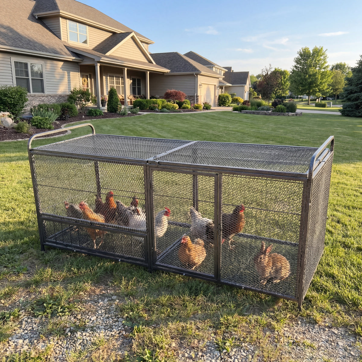 63" Chicken Cage Metal Poultry Breeding Coop