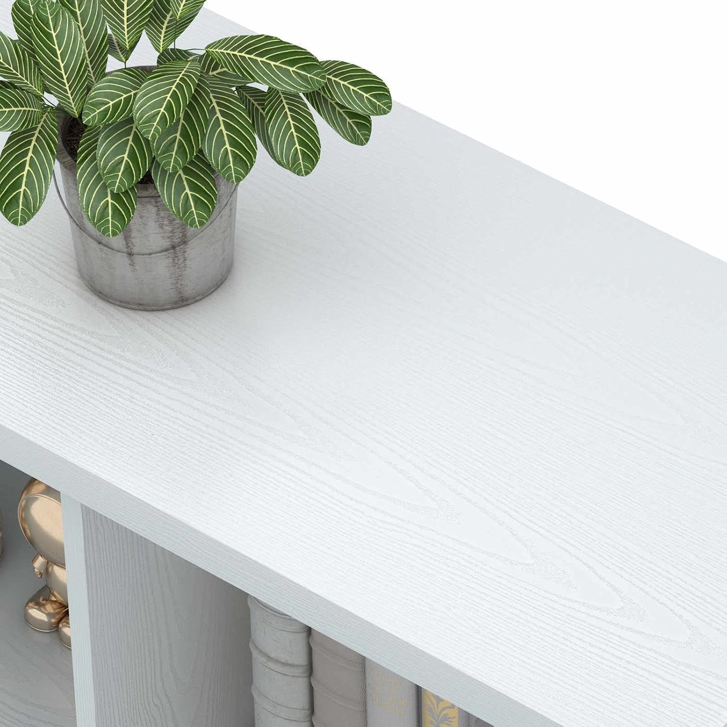 Six Cube Storage Organizer White Oak 47 Inch Bookshelf