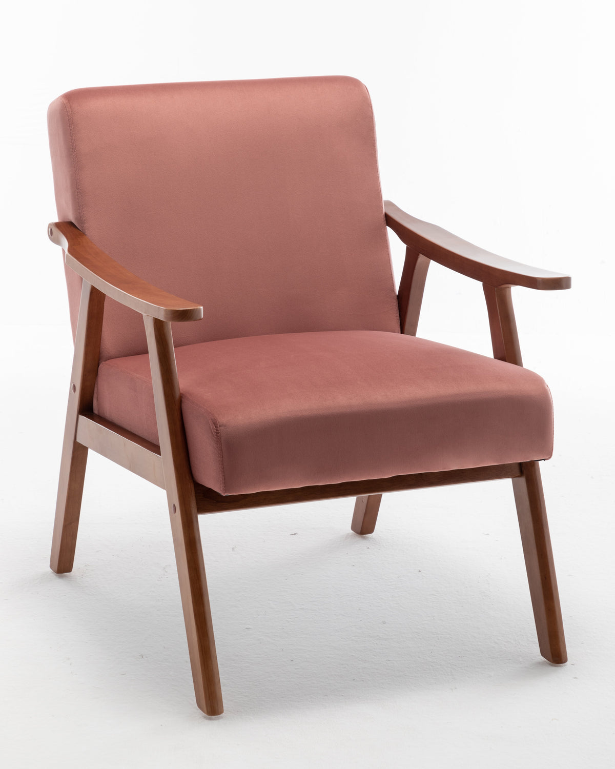 Accent Chair with Velvet Upholstery and Solid Wood Frame
