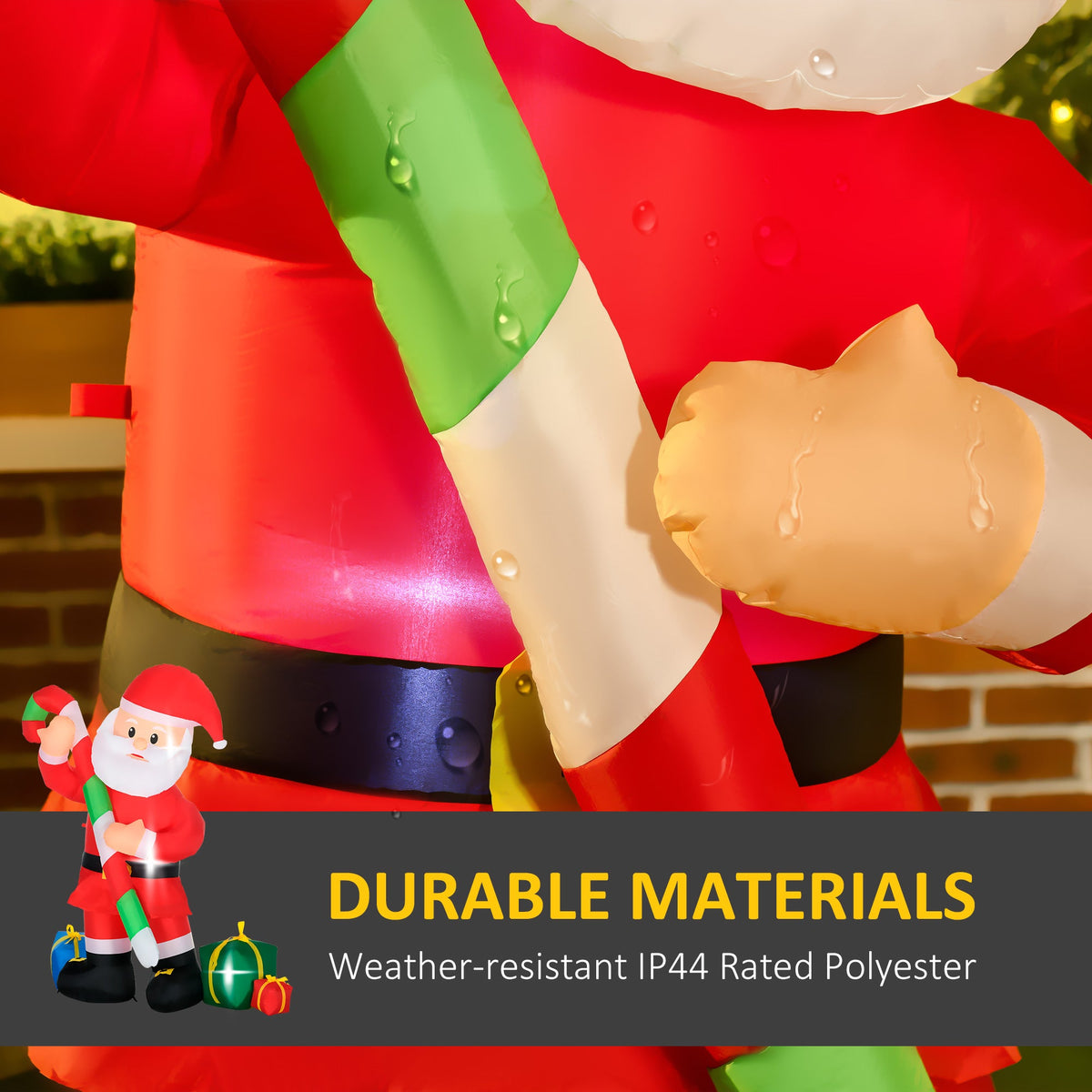 HOMCOM 6ft Christmas Inflatables Santa Claus Decoration