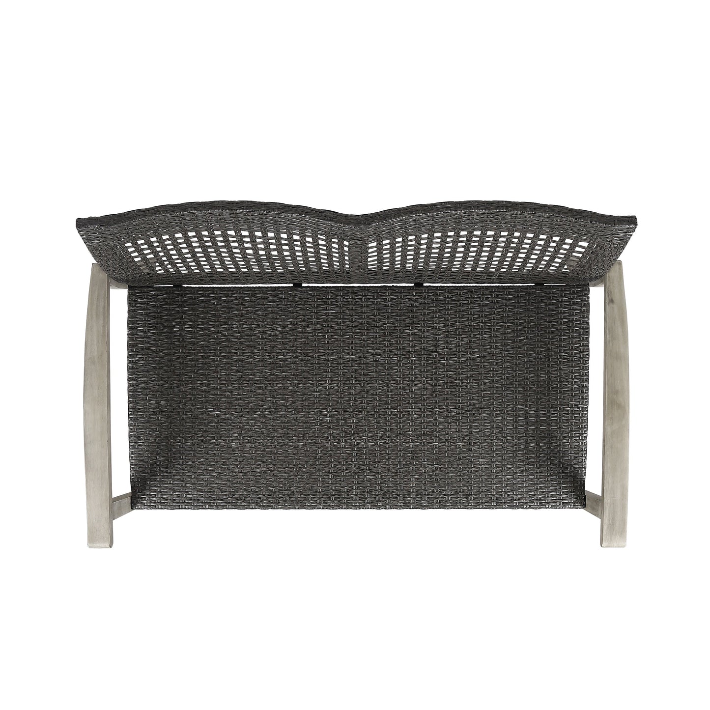 Hampton Outdoor Acacia Wood Wicker Loveseat