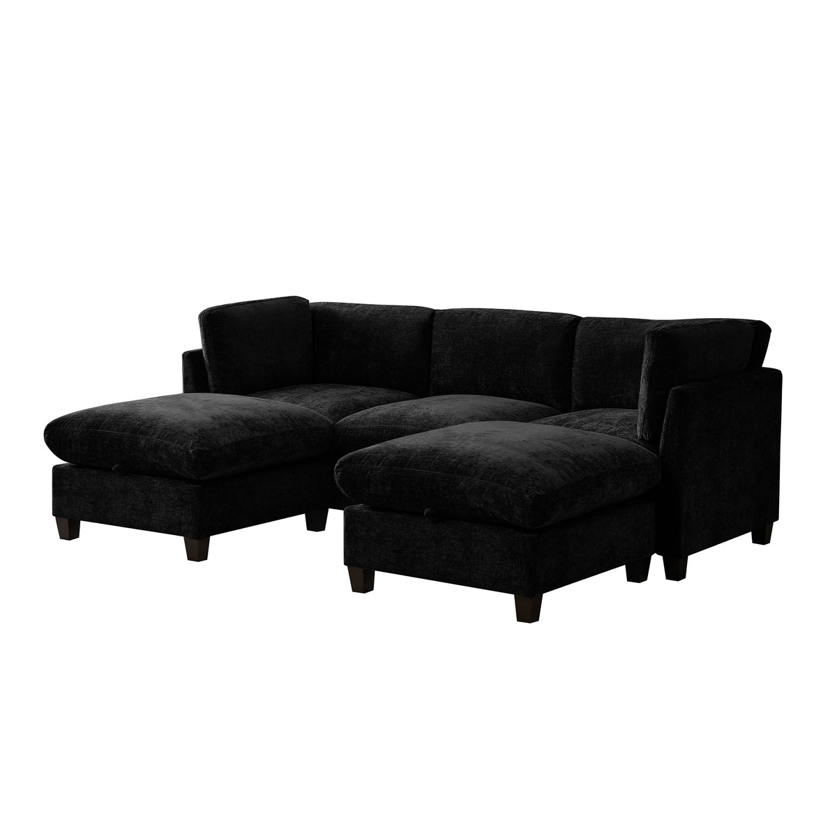 96.5" Sectional Couch for Living Room, Upholstered Soft Chenille Fabric Sofa