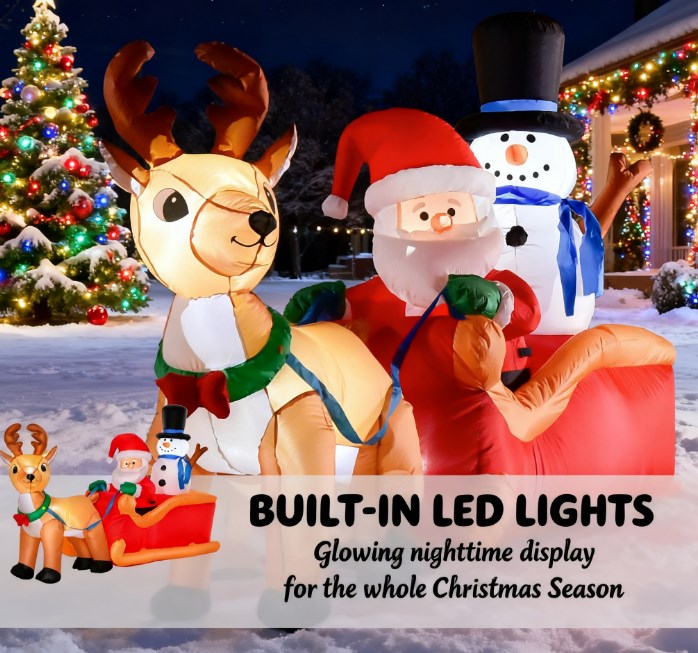 Inflatable Christmas Decor with LED Lights