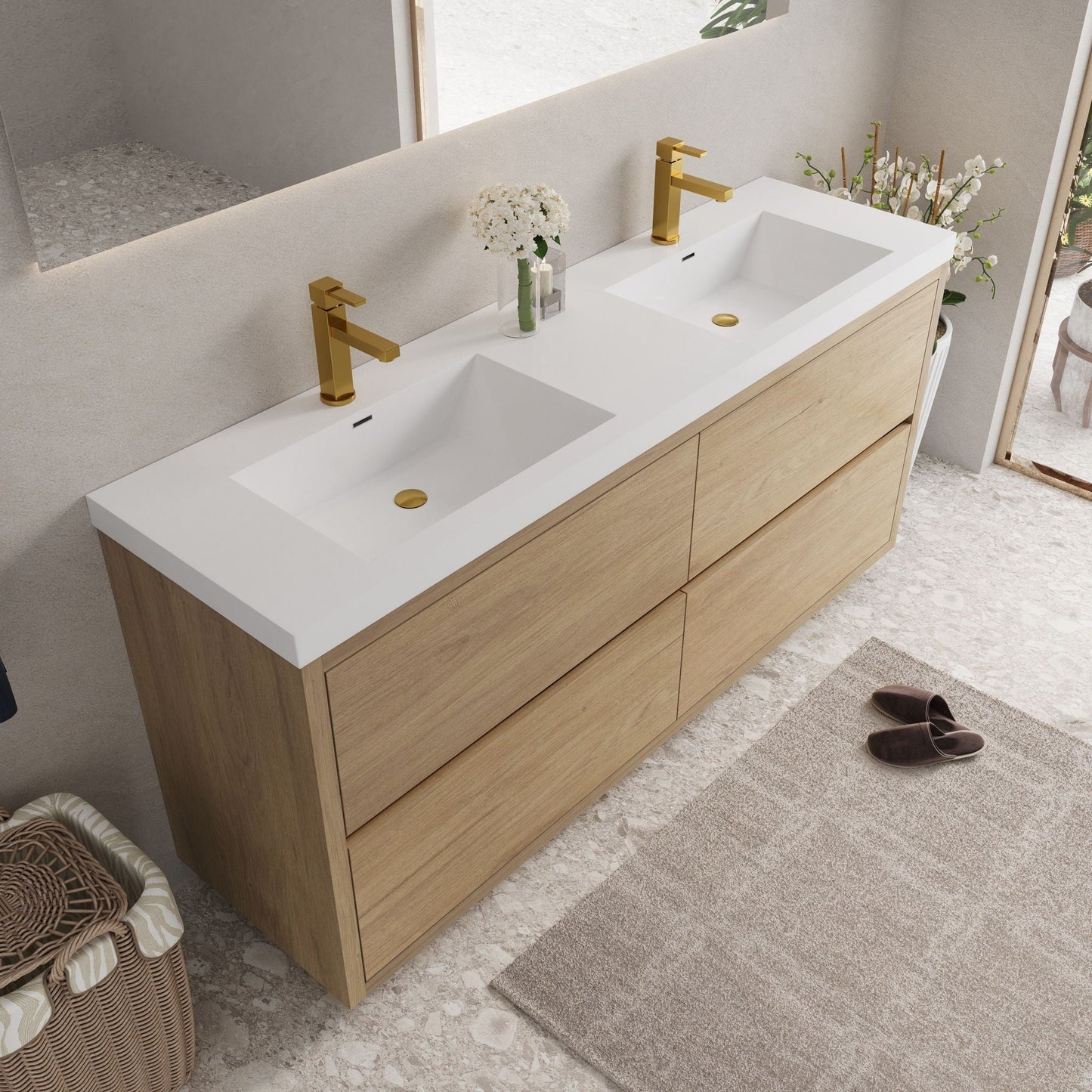Bathin Freestanding Bathroom Vanity With Double Sinks