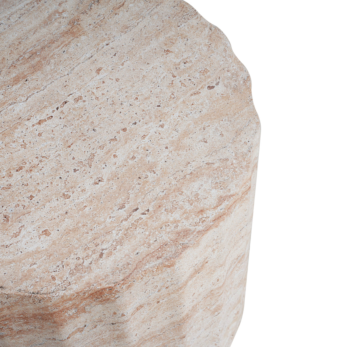 Outdoor/Indoor Lightweight Concrete Side Table - Cylinder Travertine Finish