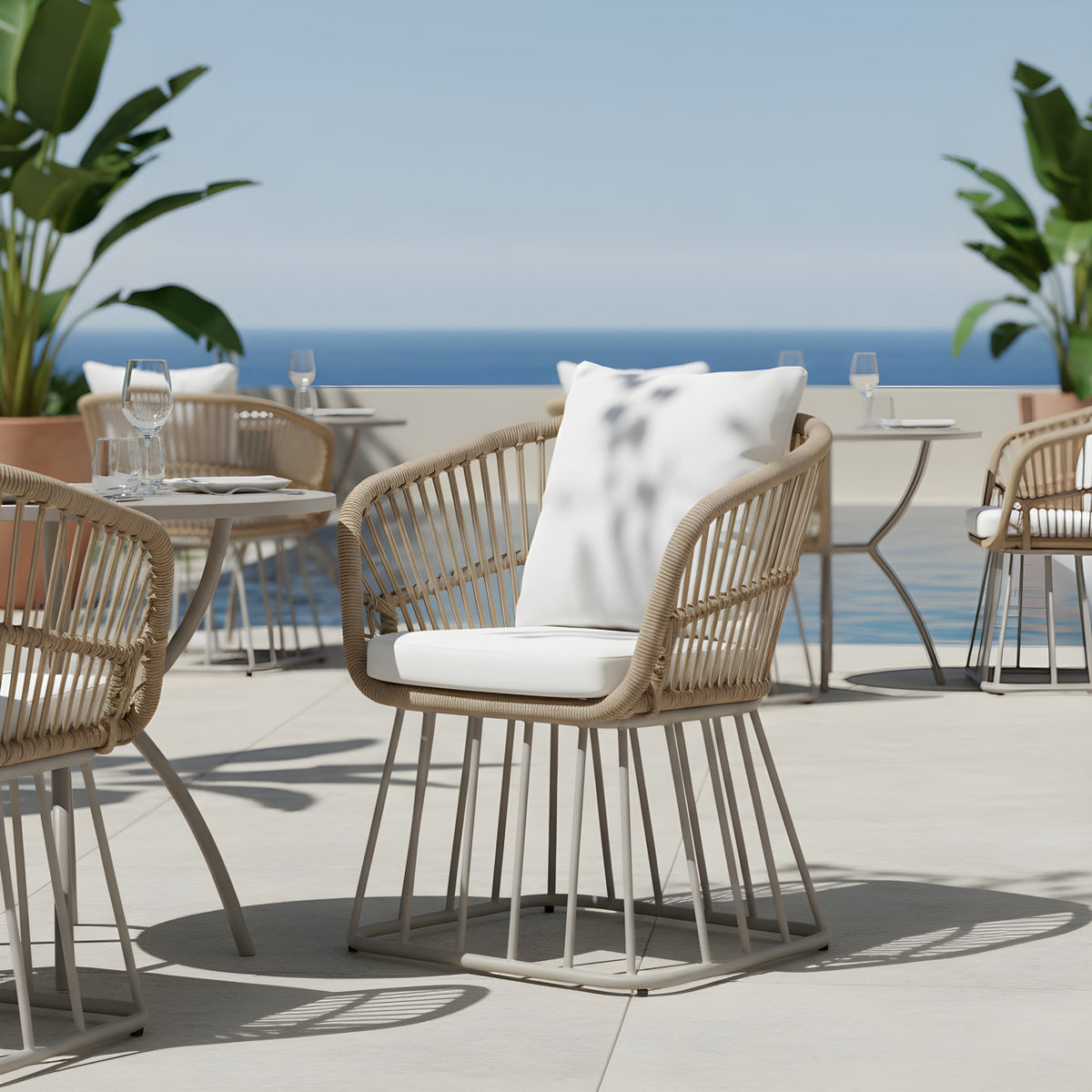 Outdoor Dining Chair MP1 - Teak Finish Wicker
