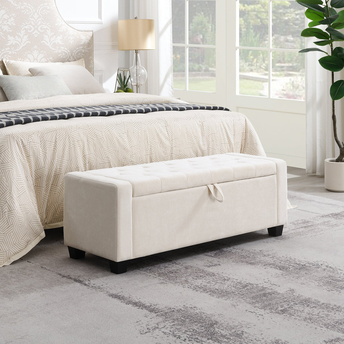48" Ottoman with Storage and Safety Hinge
