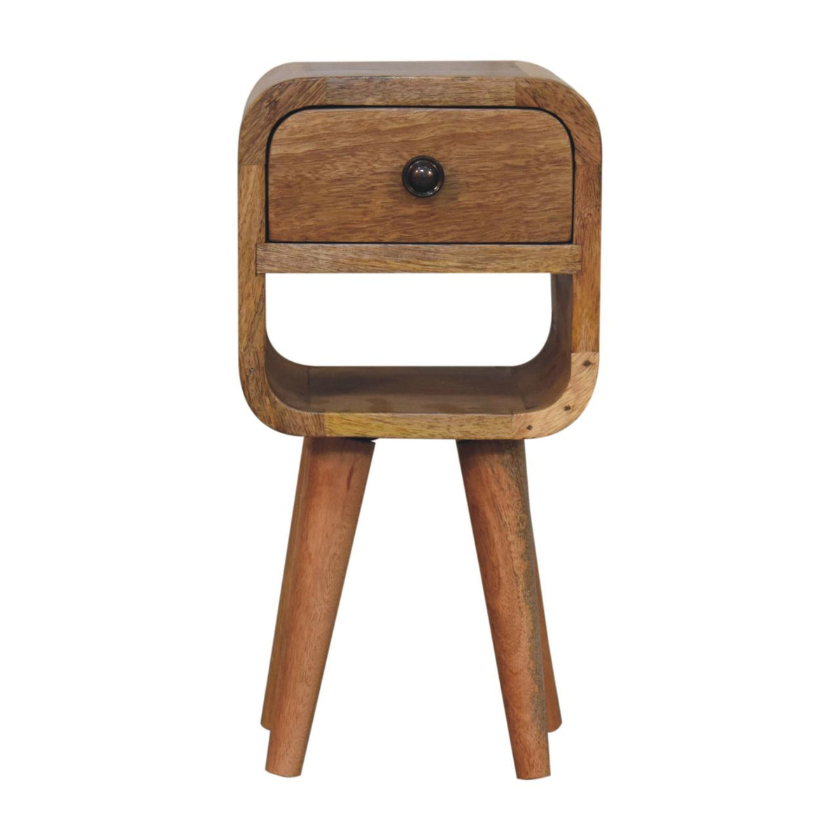 Solid Wood Extra Mini Oak-ish Curve Lower Bedside