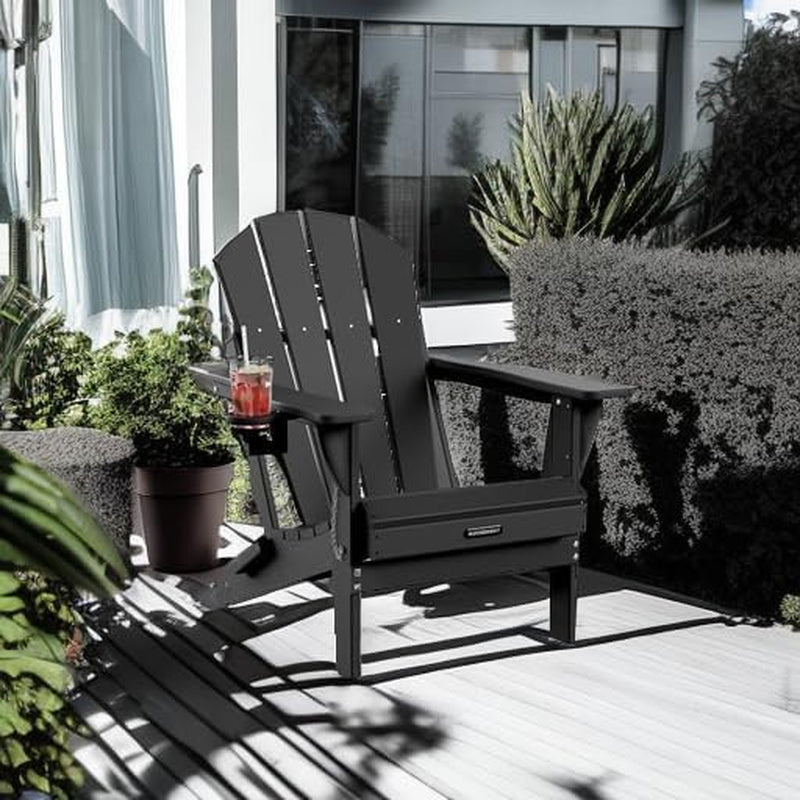 Folding Weather Resistant Adirondack Chair for Outdoor Relaxation