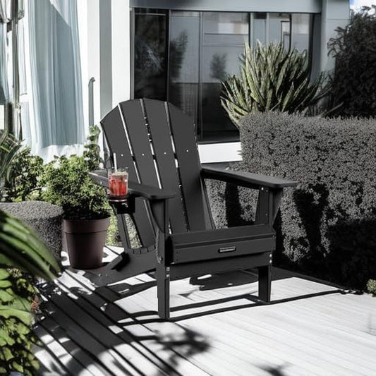 Folding Weather Resistant Adirondack Chair for Outdoor Relaxation