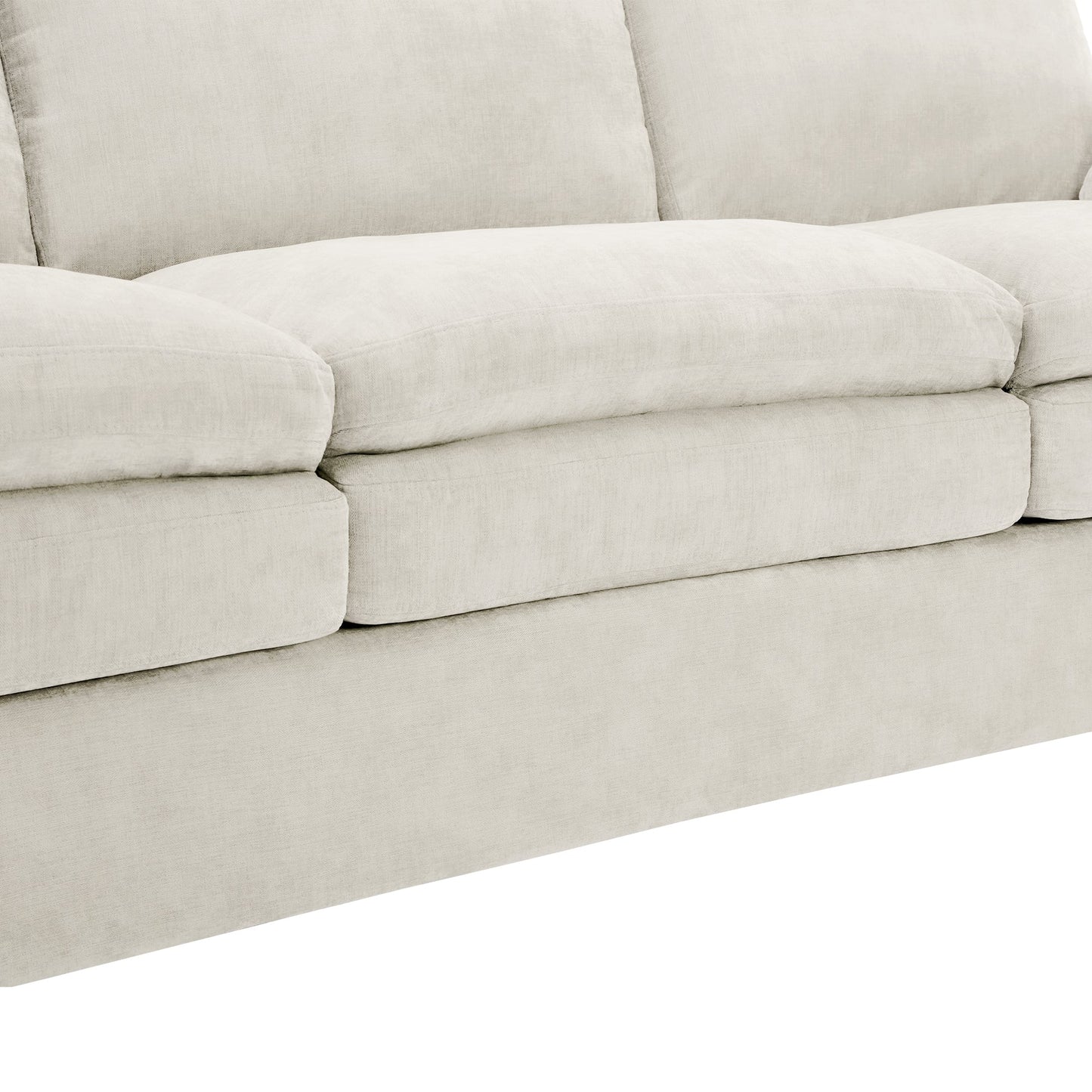 Cozy Upholstered 3-Seater Sofa with Plush Double Cushion and Ergonomic Design